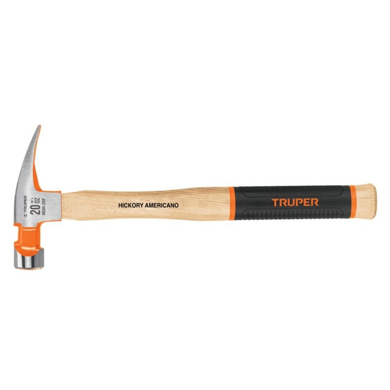 MOR-20F.jpg Código: 16663 Martillo pulido 20 oz uña recta, boca fresada, Truper Grip MOR-20F