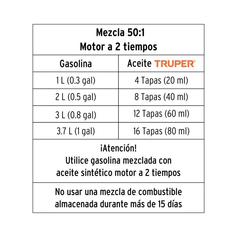 Código: 16615 Motosierra 33 cc a gasolina con barra de 14', Truper MOT-3314