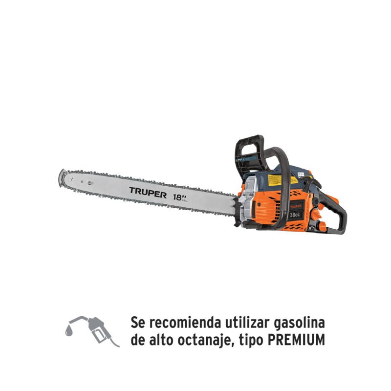 Código: 16297 Motosierra 38 cc a gasolina con barra de 18', Truper MOT-3818