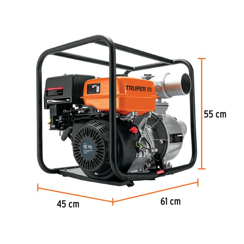 MOTB-4XFC1.jpg Código: 102405 Motobomba autocebante 4'x4', gasolina 15HP, agrícola, TRUPER MOTB-4X