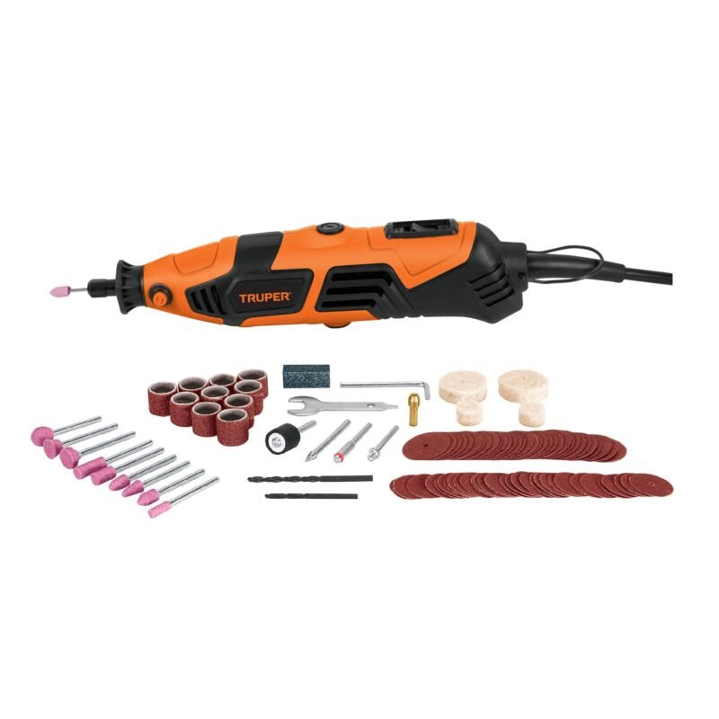 MOTO-A2.jpg Código: 17449 Herramienta rotativa 150W con 97 accesorios, TRUPER PRO MOTO-A2