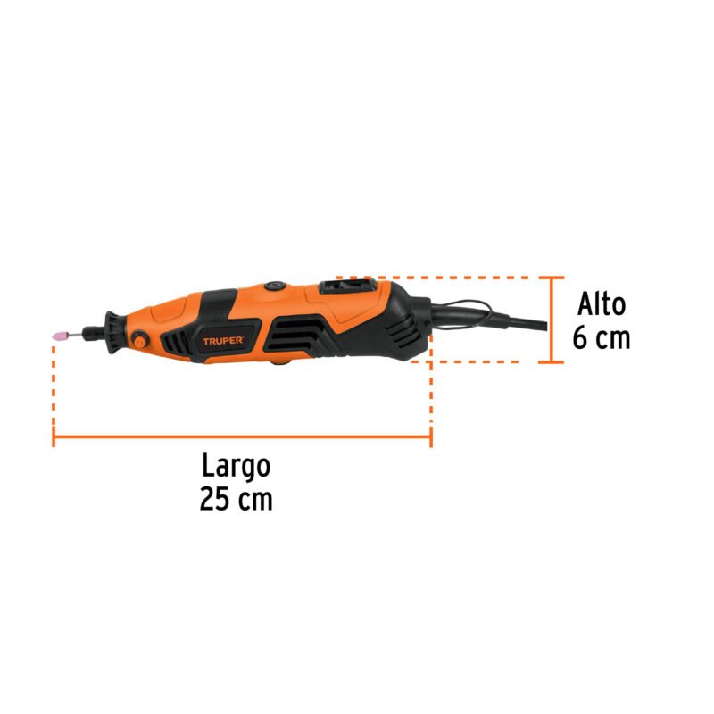 MOTO-A2FC2.jpg Código: 17449 Herramienta rotativa 150W con 97 accesorios, TRUPER PRO MOTO-A2