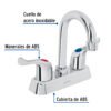 Código: 45513 Mezcladora 4' lavabo, ABS, cuello bar, palanca, BASIC MP-060P