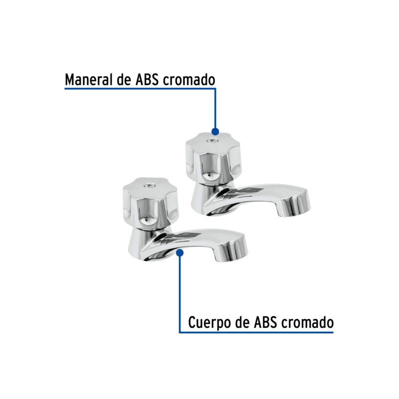Código: 49308 Juego llaves individuales lavabo, ABS, hexagonal, BASIC MP-242