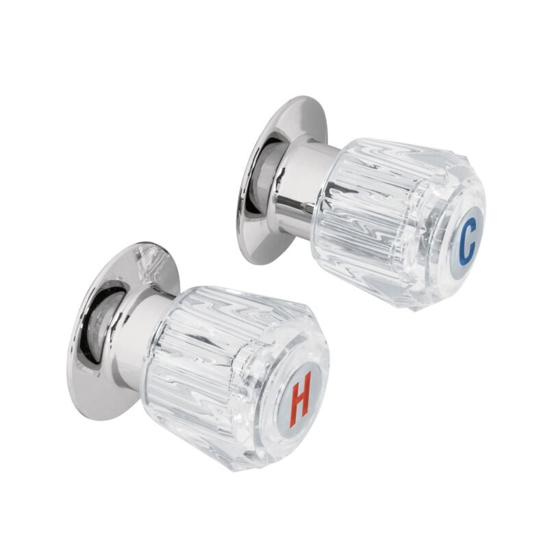 Código: 49242 Juego de 2 manerales acrílico trans. para regadera, Basic MR-200