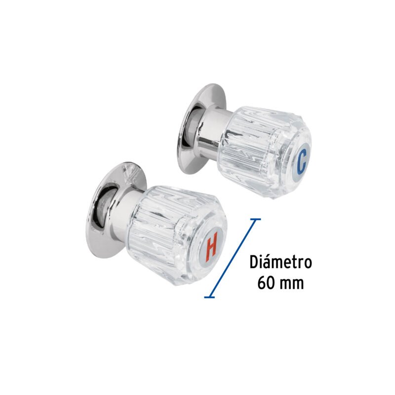 Código: 49242 Juego de 2 manerales acrílico trans. para regadera, Basic MR-200