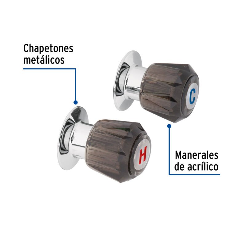 Código: 49463 Juego de 2 manerales acrílico humo para regadera, Basic MR-200H