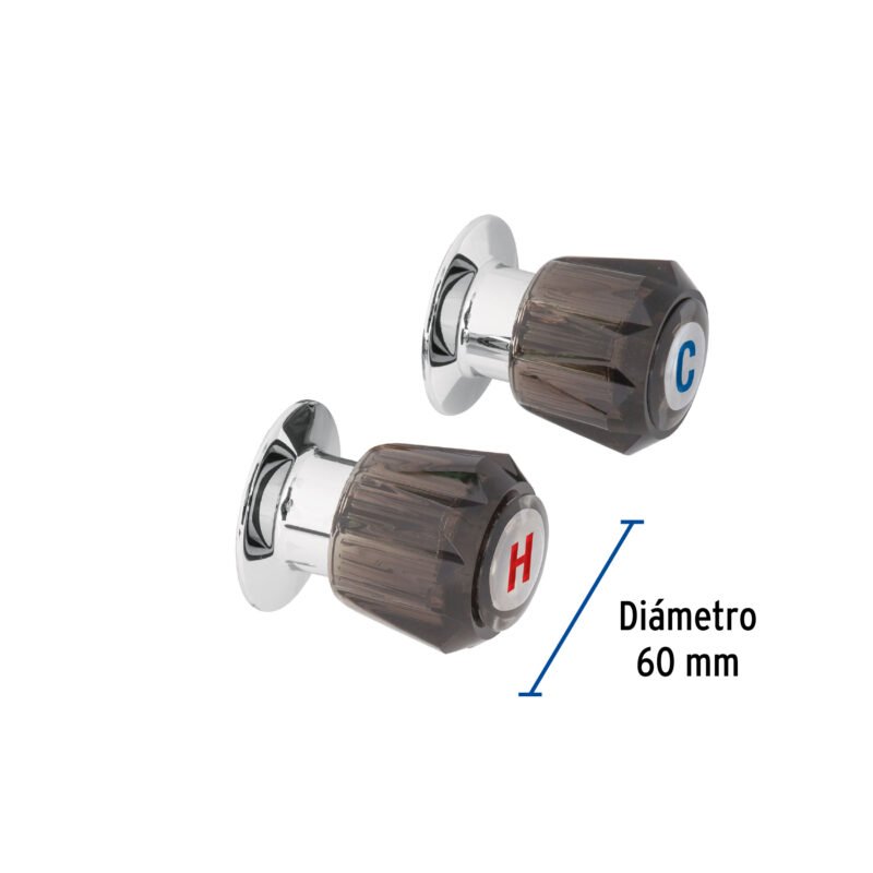 Código: 49463 Juego de 2 manerales acrílico humo para regadera, Basic MR-200H