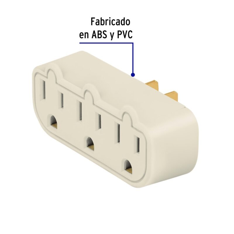 MUL-320FC1.jpg Código: 46810 Multicontacto triple aterrizado, barra, Volteck MUL-320