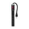 Código: 49860 Multicontacto 16 AWG doméstico económico 6 entradas, negro MUL-6EN