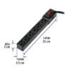 Código: 49860 Multicontacto 16 AWG doméstico económico 6 entradas, negro MUL-6EN