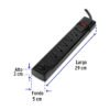 Código: 49859 Multicontacto 16 AWG doméstico con 6 entradas, negro Volteck MUL-6N