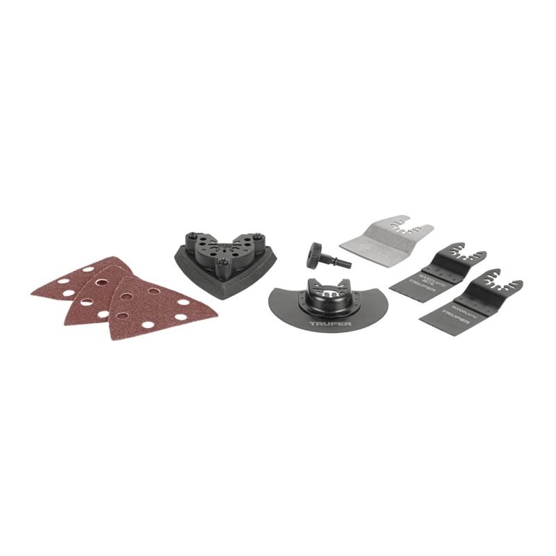 MULH-KIT-8.jpg Código: 103440 Kit con 8 accesorios para multiherramienta, TRUPER PRO MULH-KIT-8