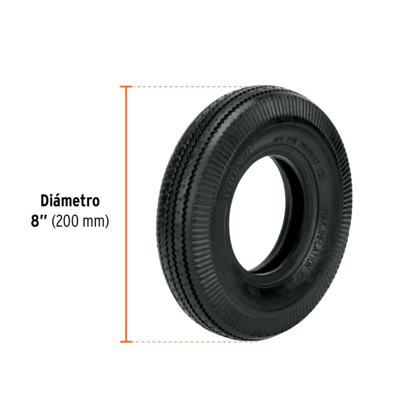 N8FC2.jpg Código: 45907 Rueda neumática de 8' sin cámara, Truper N8
