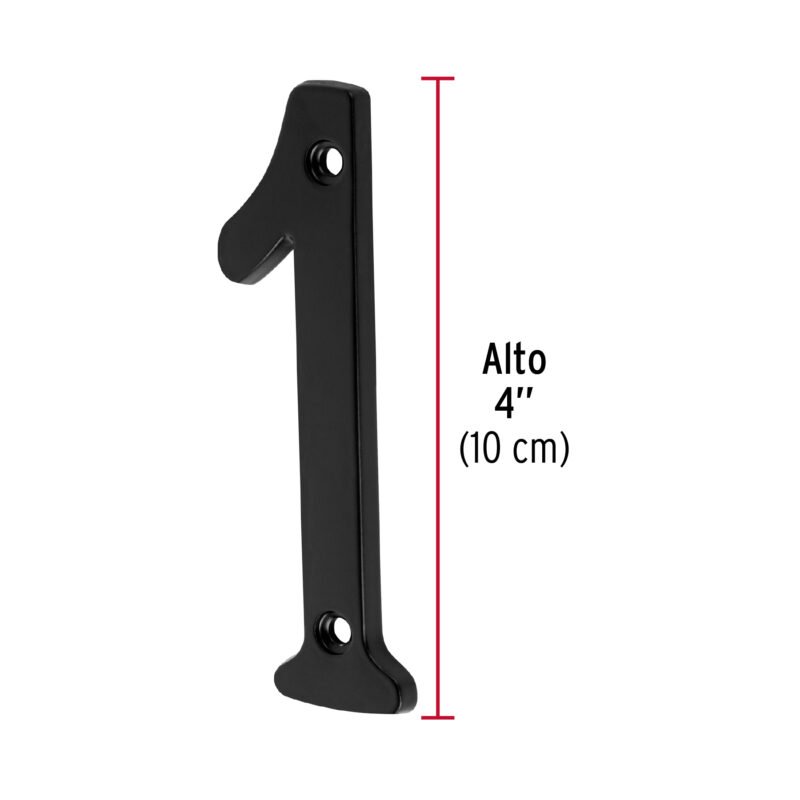 NUCH-1NFC1.jpg Código: 47854 Número 1 de latón sólido 4', negro, HERMEX NUCH-1N