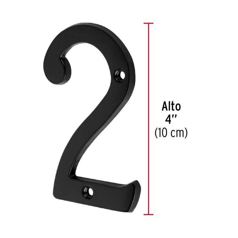 NUCH-2NFC1.jpg Código: 47855 Número 2 de latón sólido 4', negro, HERMEX NUCH-2N