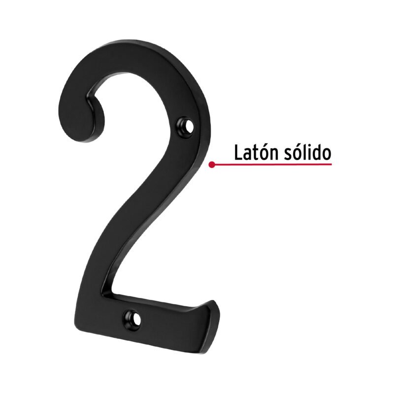 NUCH-2NFC2.jpg Código: 47855 Número 2 de latón sólido 4', negro, HERMEX NUCH-2N
