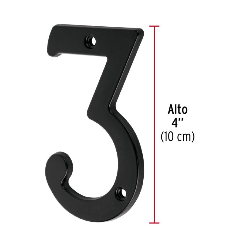 NUCH-3NFC1.jpg Código: 47856 Número 3 de latón sólido 4', negro, HERMEX NUCH-3N