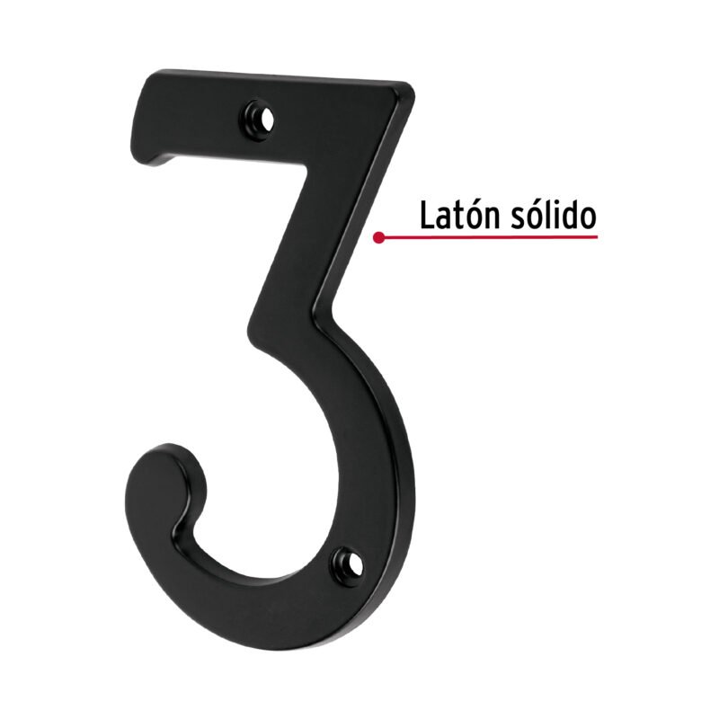 NUCH-3NFC2.jpg Código: 47856 Número 3 de latón sólido 4', negro, HERMEX NUCH-3N