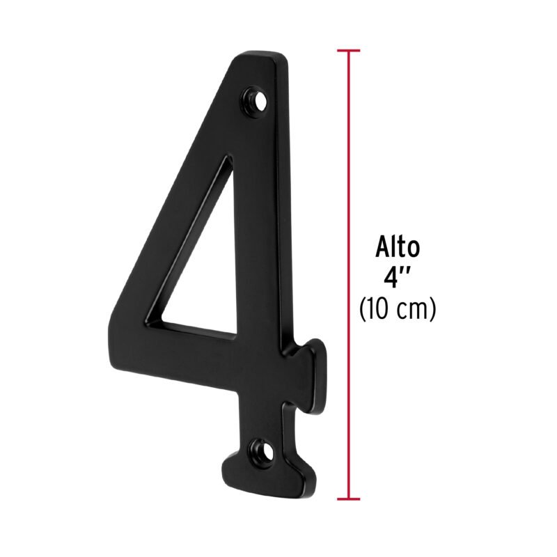 NUCH-4NFC1.jpg Código: 47857 Número 4 de latón sólido 4', negro, HERMEX NUCH-4N