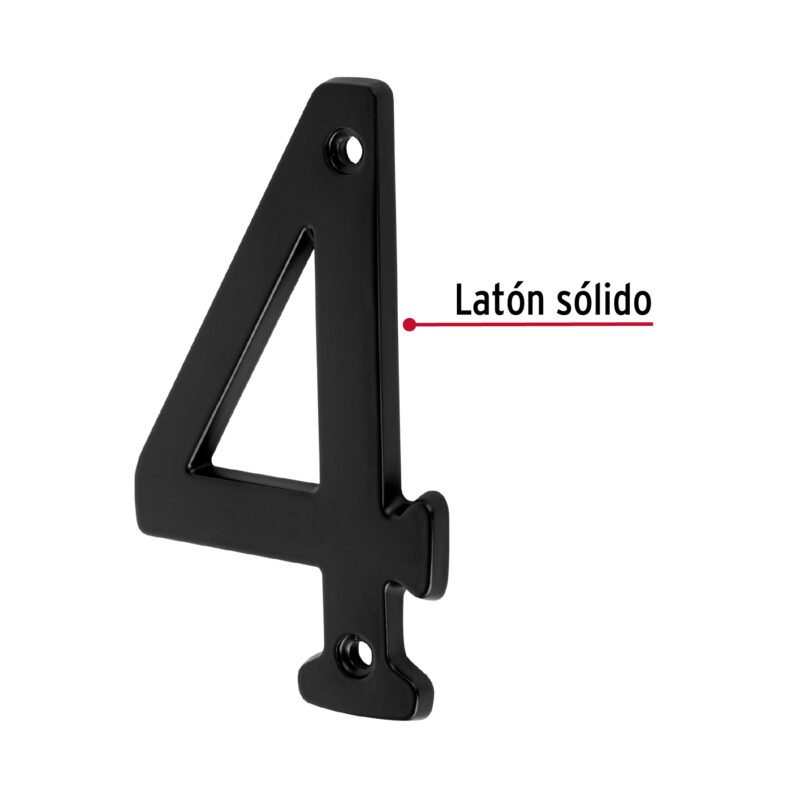 NUCH-4NFC2.jpg Código: 47857 Número 4 de latón sólido 4', negro, HERMEX NUCH-4N