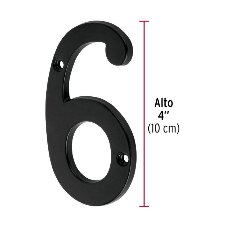 NUCH-6NFC1.jpg Código: 47859 Número 6 de latón sólido 4', negro, HERMEX NUCH-6N
