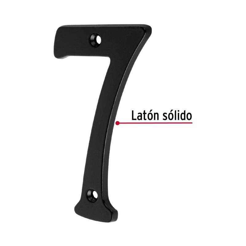 NUCH-7NFC2.jpg Código: 47860 Número 7 de latón sólido 4', negro, HERMEX NUCH-7N