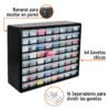 Código: 10895 Organizador con 64 gavetas, Truper ORG-64