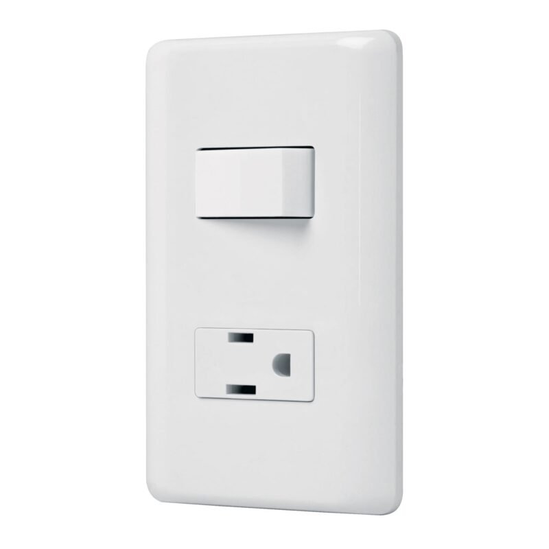 Código: 25077 Placa armada contacto e interruptor sencillo, Volteck Basic PA-APCO-B