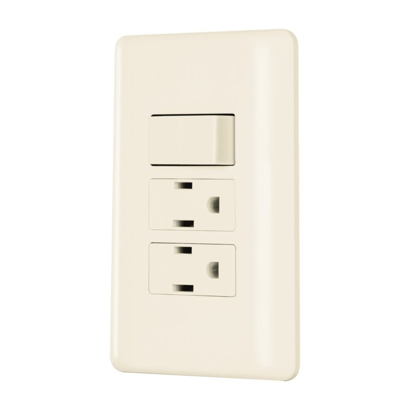 Código: 26633 Placa armada interruptor y 2 contactos, marfil, Basic PA-APCO-B3I