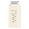 Código: 26633 Placa armada interruptor y 2 contactos, marfil, Basic PA-APCO-B3I