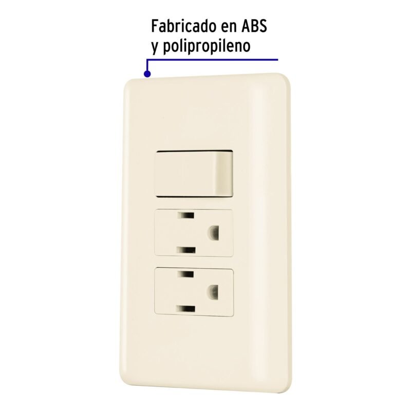 Código: 26633 Placa armada interruptor y 2 contactos, marfil, Basic PA-APCO-B3I