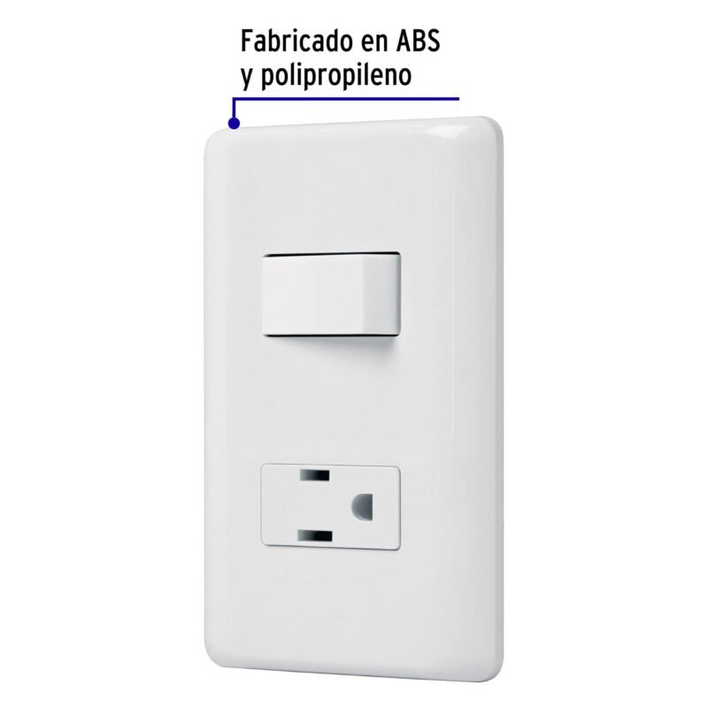 Código: 25077 Placa armada contacto e interruptor sencillo, Volteck Basic PA-APCO-B