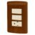 Código: 49936 Placa armada contacto 2 interruptores,madera, línea Italiana PA-APCO-I2M