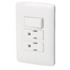 Código: 46457 Placa armada 2 contactos e interruptor,blanco,línea Italiana PA-APCO-I3B