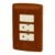 Código: 49937 Placa armada 2 contactos e interruptor,madera,línea Italiana PA-APCO-I3M
