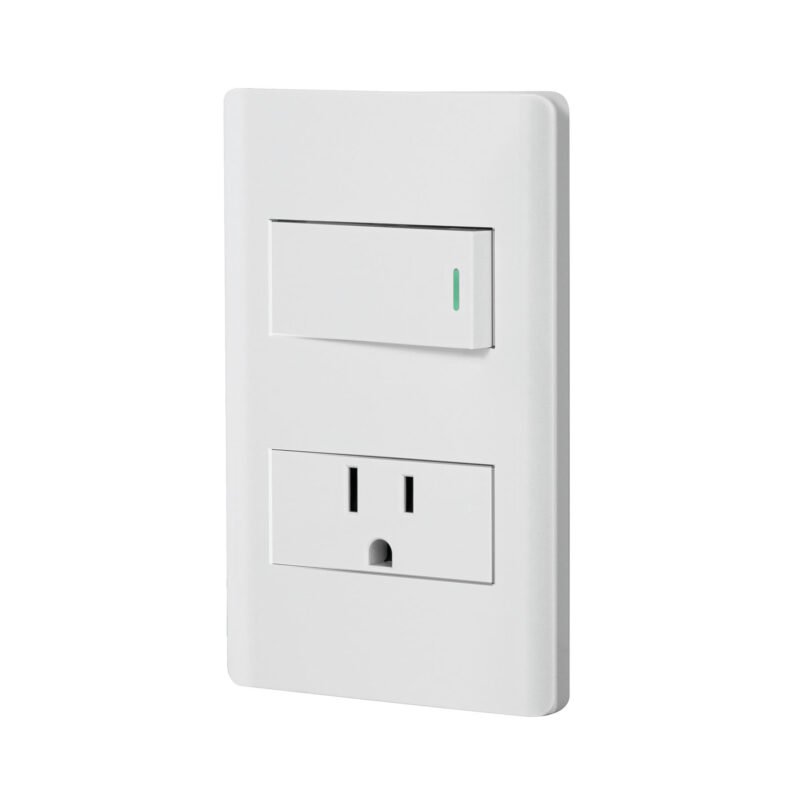 Código: 47965 Placa armada blanca interruptor y contacto 1 módulo, Lisboa PA-APCO1-LB