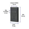 Código: 47898 Placa armada negra interruptor y contacto 1 módulo, Lisboa PA-APCO1-LN