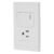 Código: 45591 Placa armada 1 interruptor,1contacto,1.5mod,Española, blanco PA-APCO15-EB