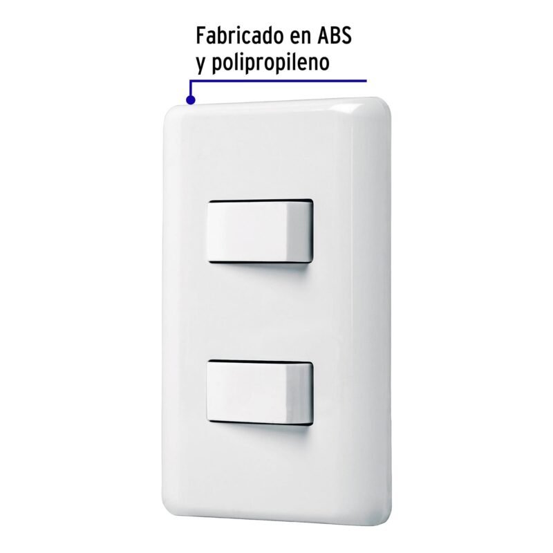 Código: 25080 Placa armada con 2 interruptores sencillos, Volteck Basic PA-APDO-B