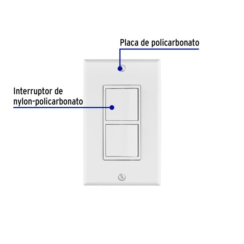 Código: 46338 Placa armada con 2 interruptores sencillos, línea Classic PA-APDO-CL