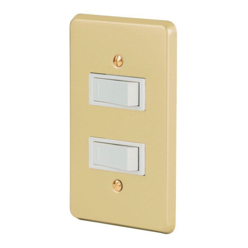 Código: 46389 Placa armada 2 interruptores sencillos, línea Económica PA-APDO-E