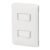 Código: 46461 Placa armada, 2interruptores sencillos,blanco,línea Italiana PA-APDO-IB