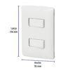 Código: 46461 Placa armada, 2interruptores sencillos,blanco,línea Italiana PA-APDO-IB
