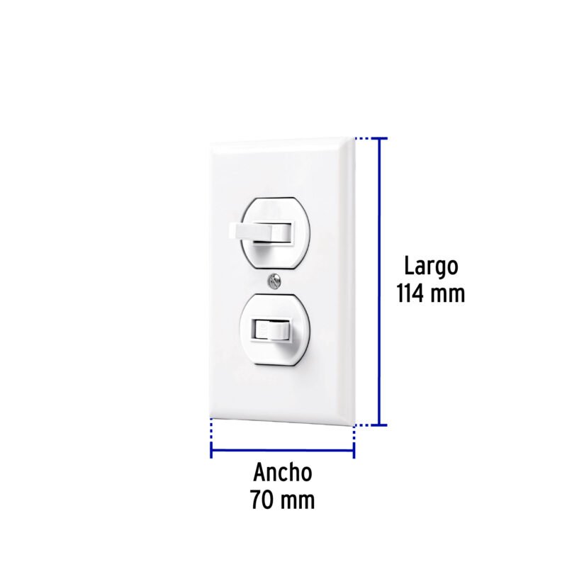 Código: 45953 Placa armada 2 interruptores sencillo, línea Standard, blanc PA-APDO-SB