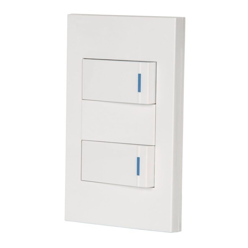 Código: 45596 Placa armada 2 interruptores, 1 módulo, Española, blanco PA-APDO1-EB