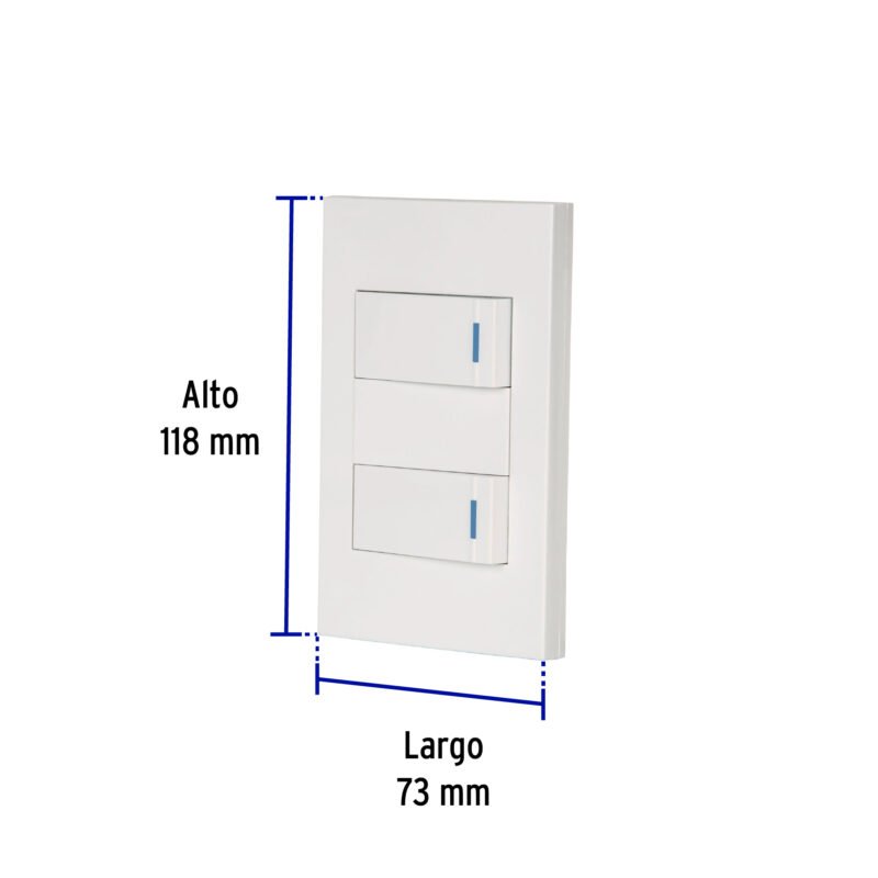 Código: 45596 Placa armada 2 interruptores, 1 módulo, Española, blanco PA-APDO1-EB