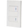Código: 45602 Placa armada 2 interruptores 1de 3vías,1 mod,Española,blanco PA-APDO1-EEB