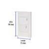 Código: 45601 Placa armada 2interruptores 1de 3vías,1.5mod,Española blanco PA-APDO15-EEB