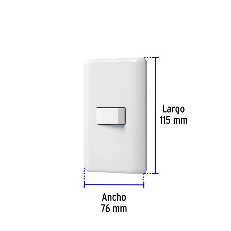 Código: 25078 Placa armada con 1 interruptor sencillo, Volteck Basic PA-APSE-B